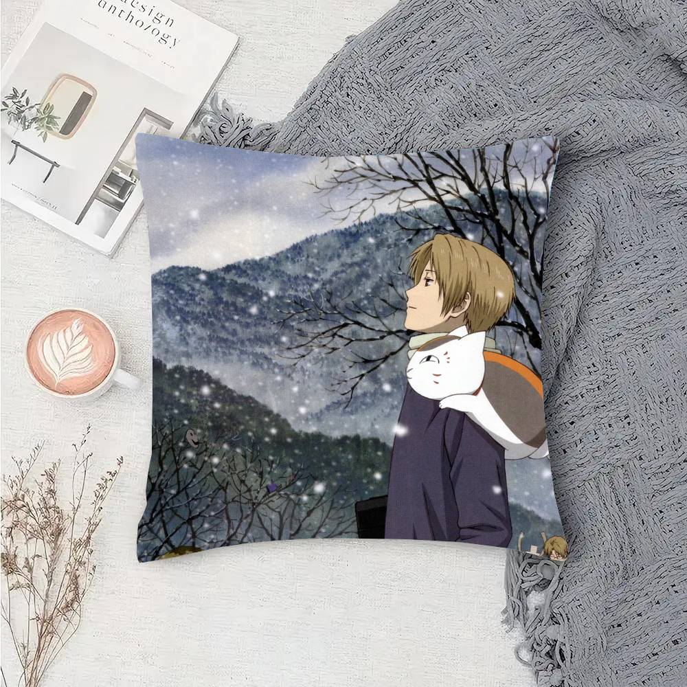 N-Natsumes Book Of F-Friends Animation Pillow Case Fashion Square Pillowcase Bedroom Sofa Room Ins Decoration Leisure