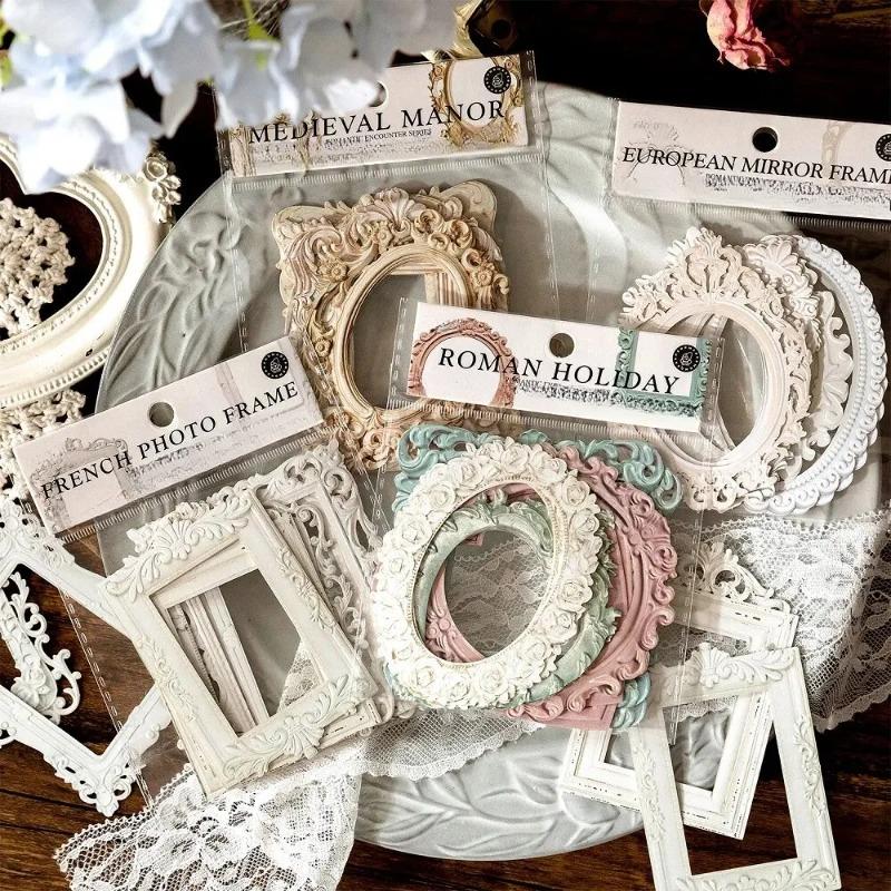 10 Sheets/Set  Hollow Relief Design Cardstock  European Architectural Modeling  Retro Style  DIY Creative Materials