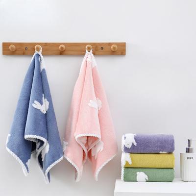 New Coral Velvet Cartoon Rabbit Jacquard Towel Bath Towel Shower Cap Bathrobes Women's Home Six-piece Set
