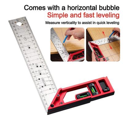 Quick-positioning Woodworking Angle Ruler L-shaped High-precision Right Angle Ruler Stainless Steel Multi-angle Measuring Ruler