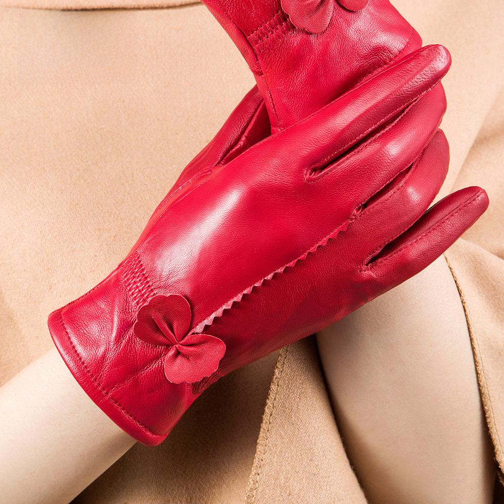 Damen-Winterhandschuhe aus echtem Schaffellleder – warm und stylisch für kaltes Wetter