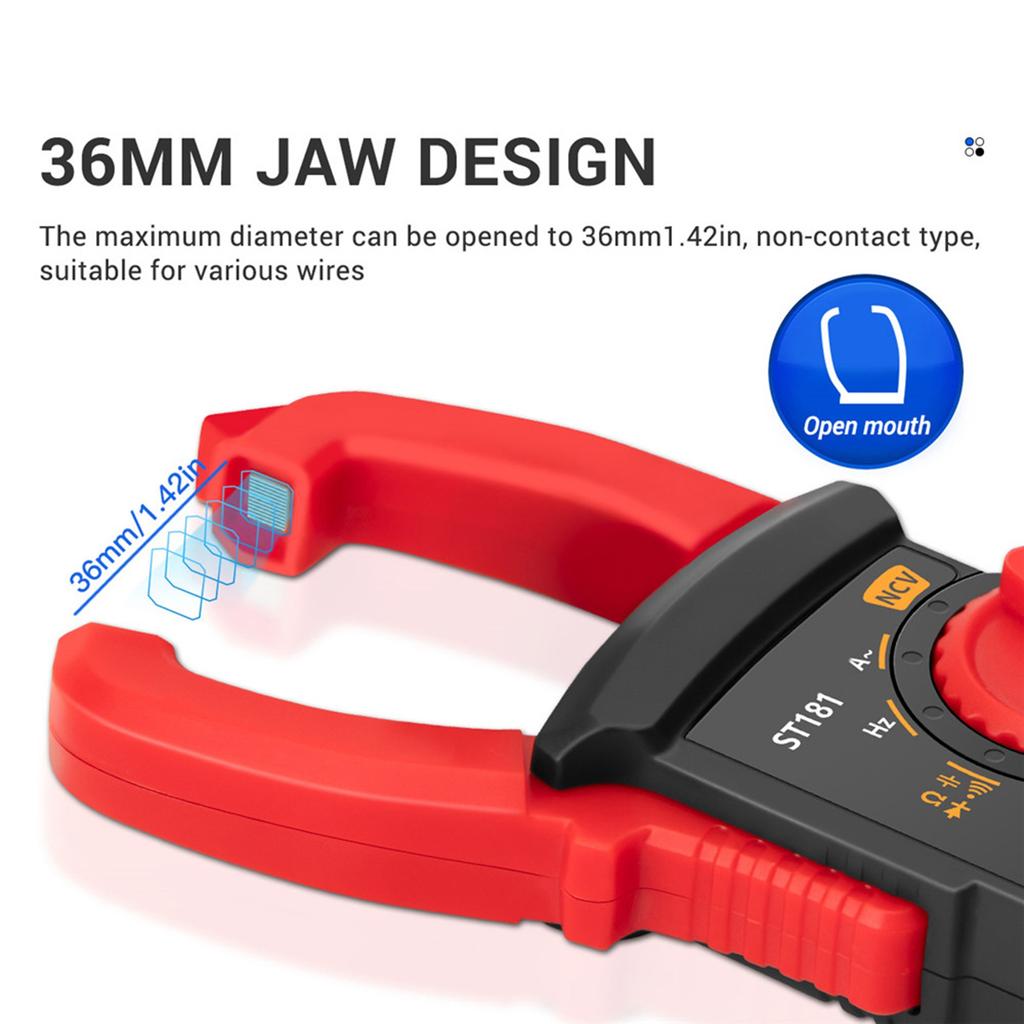 ST181 4000 Counts Digital AC Current Clamp Meter 400A Automatic Range Multimeter with Backlight Voltage Meter Clamp Gauge NCV Test Clamp Ammeter