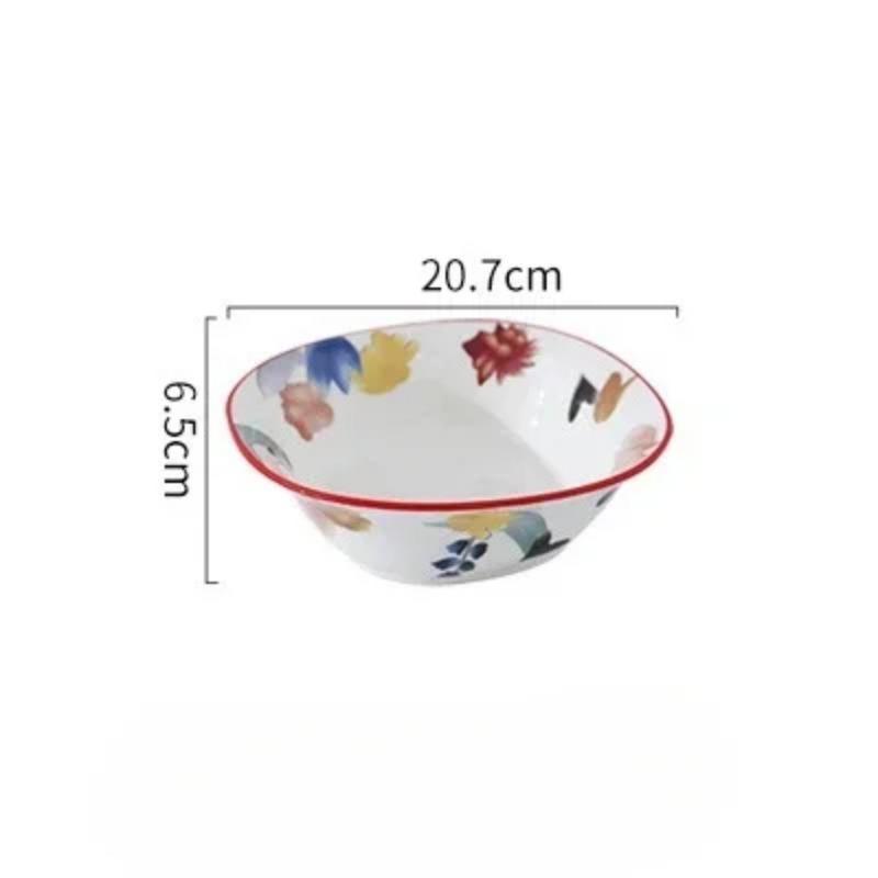 Ceramic Double-ear Baking Pan Cheese Baked Rice Plate Creative Dish Plate Home Oven Special Internet Celebrity Tableware Baking