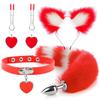 Anal Sex Toys Fox Tail Butt Plug Sexy Plush Cat Ear Headband With Bells Necklace Set Massage Sex Toys For Women Couples Cosplay