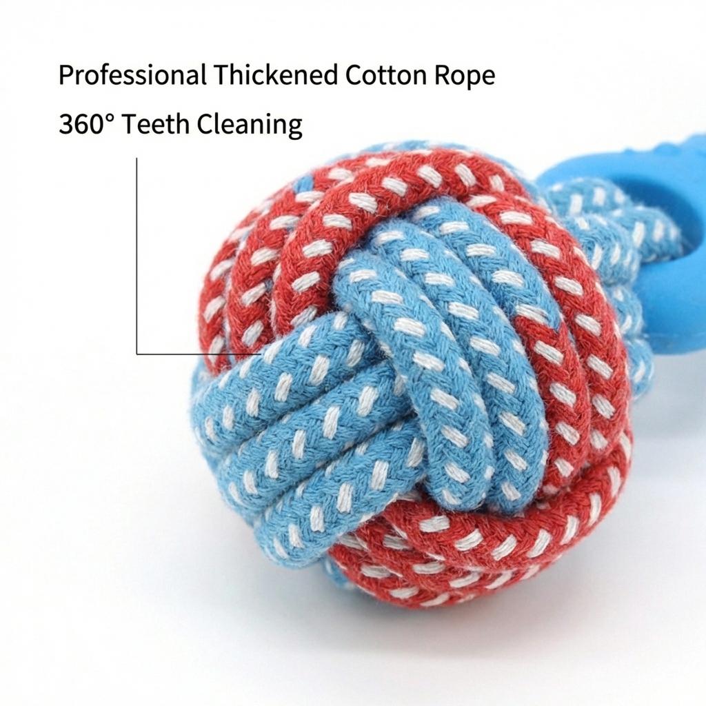 Factory Supply TPR Chew Ring and Rope Tug Dog Toy, Durable Interactive Puppy Teething Chew Aggressive Chewers
