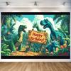 Dinosaur Jungle Birthday Party Backdrop Polyester Kids Birthday Party Decoration Banner Room Photo Booth Background Props