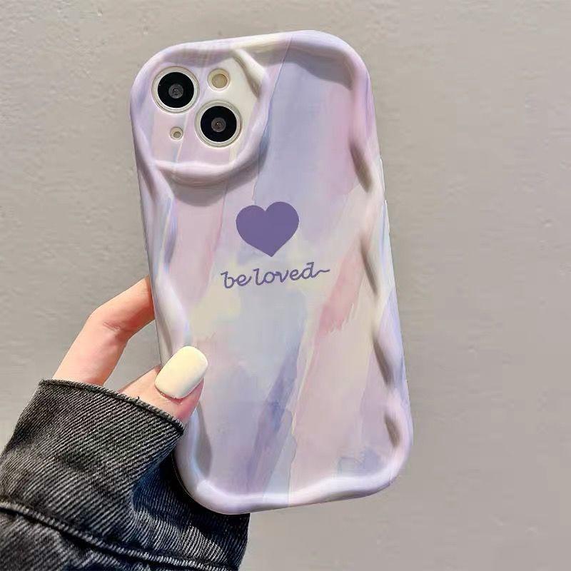 

Gradient INS Love Heart Wavy Phone Case For Samsung Galaxy S26 S24 S25 S23 Ultra S22 S21 S20 Plus FE Clear Soft Silicone Cover Galaxy A34 5G