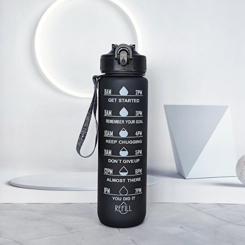 1L Sports Water Bottle Gym Travel Drinking Leakproof Bottle With Straw BPA-Free