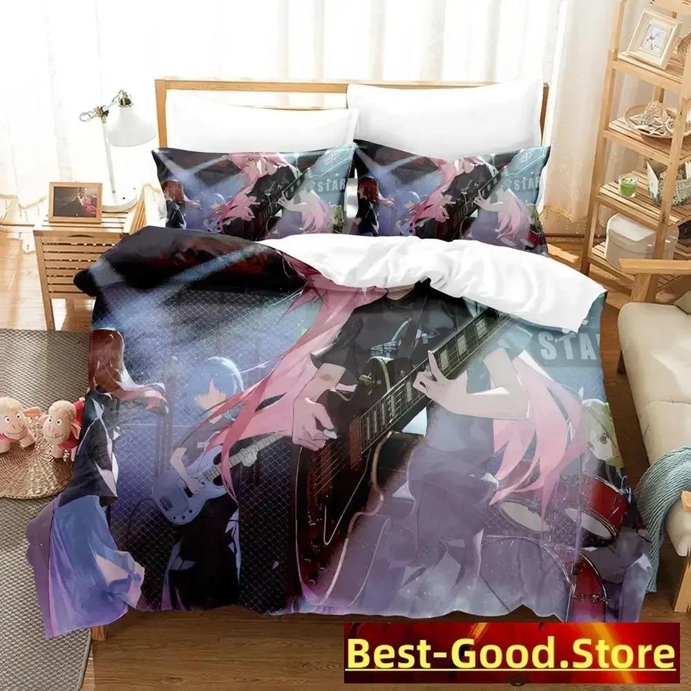Gotou Hitori Bedding Set Single Twin Full Queen King Size Bed Set Adult Kid Bedroom Duvetcover Sets Anime Parure De Lit Bed