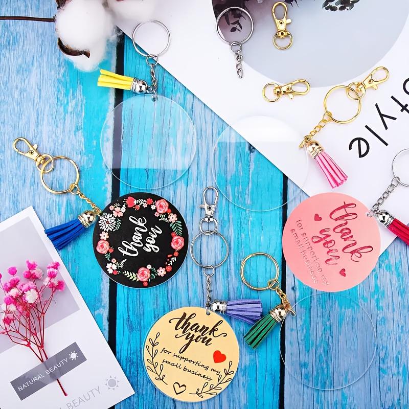 50pcs Art Deco Style Transparent Acrylic Hanging Ornaments, DIY Blank Decorative Tags for Hand-Painting, Valentine'S Day Party Favors, No Feathers