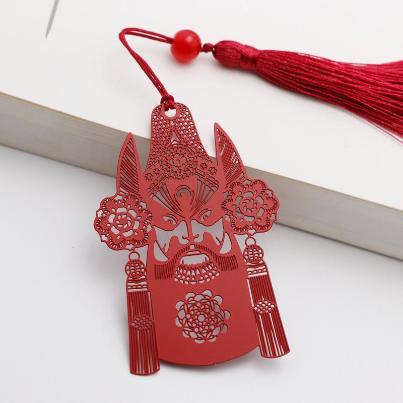 Chinese Style Peking Opera Shadow Puppet Metal Bookmark with Tassel