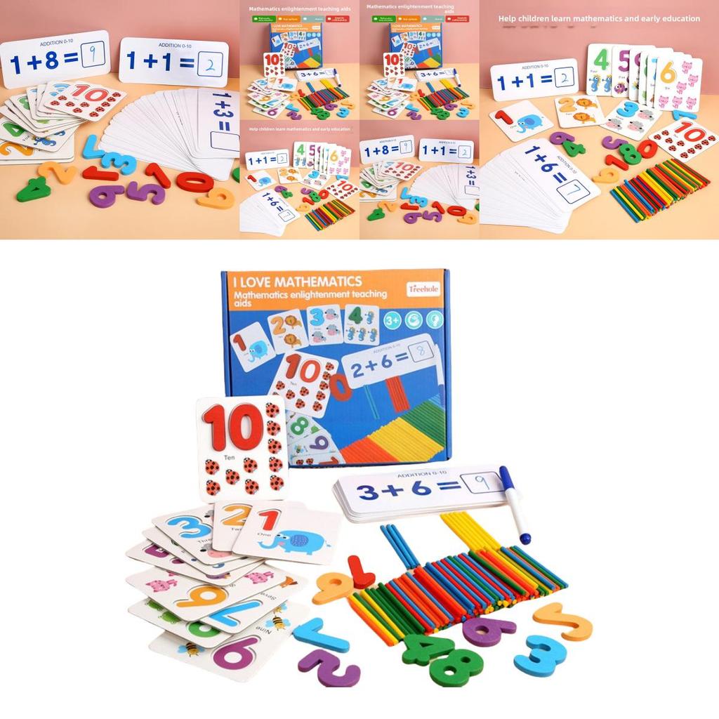 Wooden Math Learning Toy For Preschoolers With Number Matching And Addition Subtraction Activities For Early Childhood Education