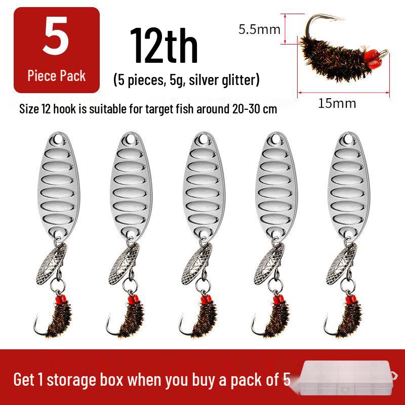 Modified Fly Fishing Hooks: Flat Vibration Spinner, Dragon Scale Micro Lures for Mandarin Fish & Crucian Carp