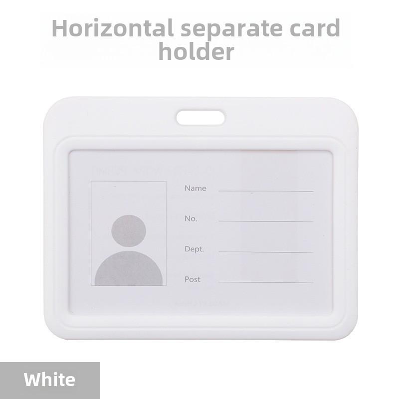 Dwustronny przezroczysty identyfikator z smyczą na karty ID i plakietki z imieniem