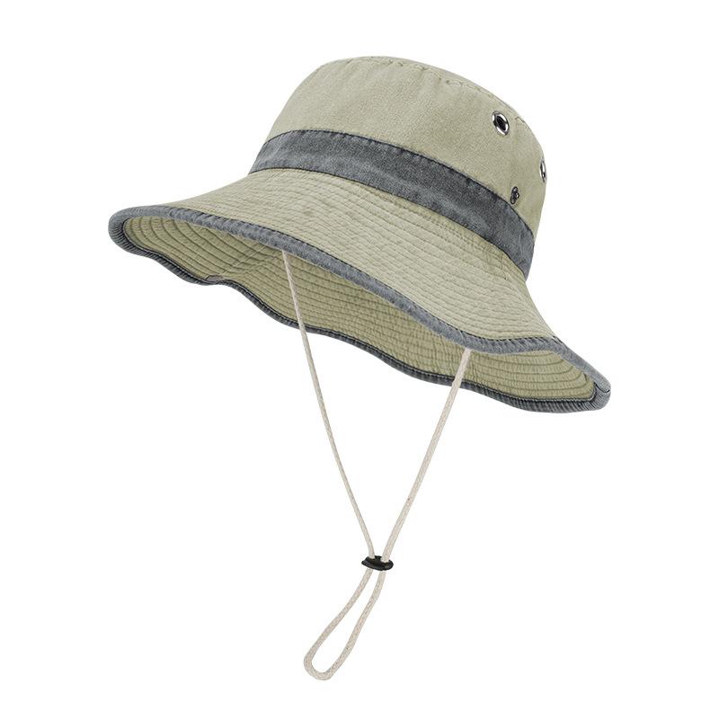 Four seasons bucket hat men's pure cotton washed old sunscreen hat versatile outdoor women's sun hat