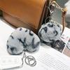 Car Bags Leopard Plush Round Ball Pendant Heart Plush Keychain Fur Ball Key Ring Key Chains