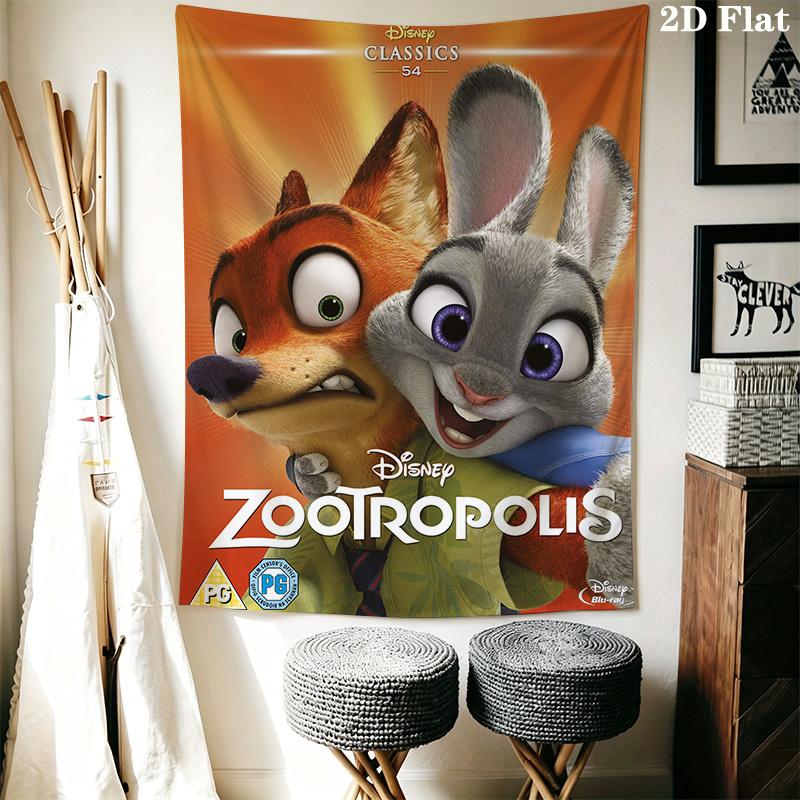 Zootopia Adventure Wall Tapestry Fashion Print Background Cloth Home Decor Atmospheric Background Cloth Work Of Art