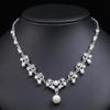 Bridal Dress Personality Pearl Necklace Earrings Set Femininity Alloy Droplet Shape