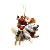Santa Claus Dog Christmas Ornaments Funny Santa Claus Riding Puppy Ornaments 2D