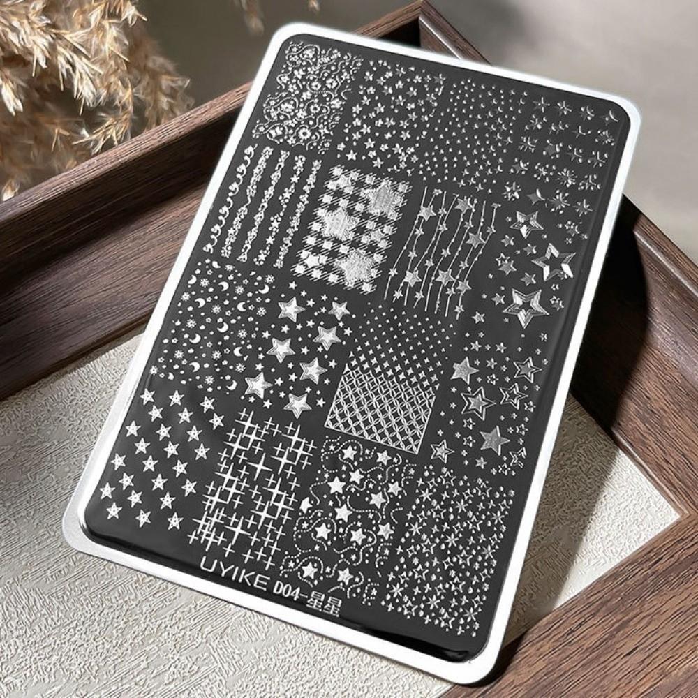 Star Moon Nail Stamping Plates Rectangle Shape Silicone Stamp Printing Template  Manicure Tools
