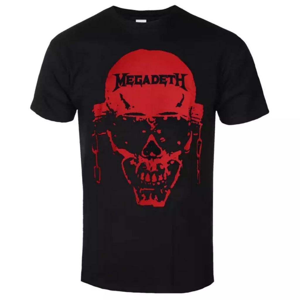 Megadeth Contrast Red Pattern Print Tshirt Criticizes Metal Band Tshirt Suitable For Both Unisex And Unisex To Wear