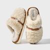 Autumn and winter new simple plush cotton slippers indoor home warm non-slip thick bottom soft and comfortable cotton drag couple