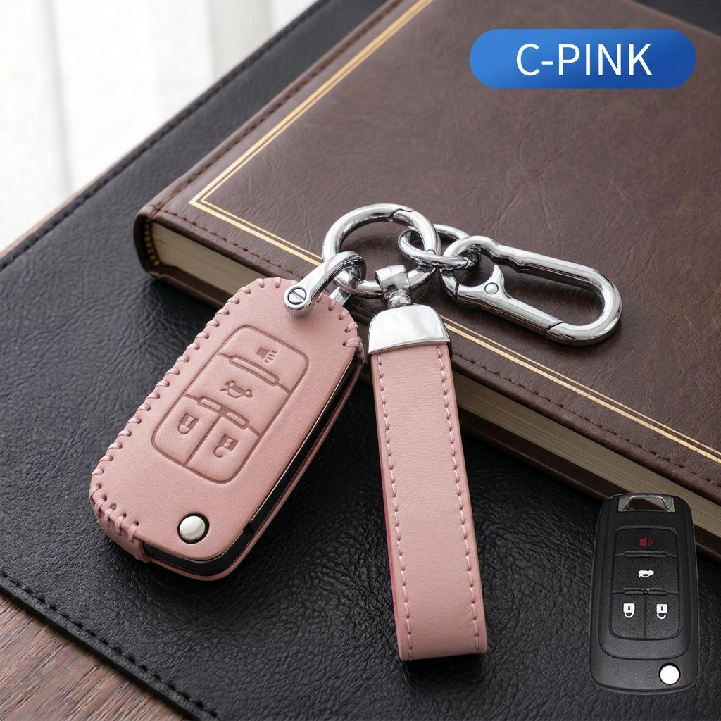 Leather Car Key Cover For Chevrolet Cruze Malibu Camaro Spark Sonic Trax Aveo Orlando Volt Equinox 2/3/4 Button Key Fob Case