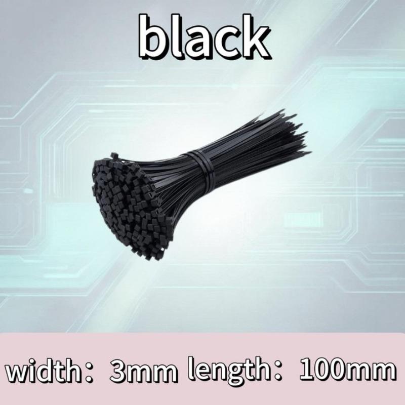 100-500pcs Plastic Nylon Cable Ties Self-locking Cord Ties Straps Adjustable Cables Fastening Loop Home Office Wire Zip Ties