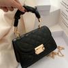 Yousheng Women Quilted Diamond Pattern Shoulder Bag Stylish Top Handle Bag with Chain Strap Stylish Crossbody Bag Solid Color Handbag for Commuting