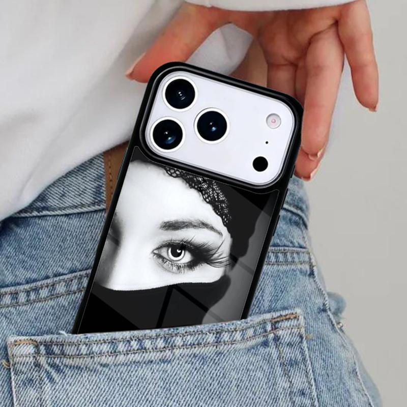 Arab Woman With Niqab Face eye Phone Case for iPhone 16e 15 14 13 12 17 Pro Max Plus Air 17pro Cover Coque