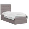 LED Storage Bed with Mattress Taupe 100 X 200 Cm Fabric