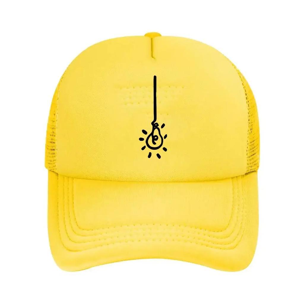 Minimalist  Themed Art Light Bulb Silhouette for   Cultural Design Mesh Baseball Cap