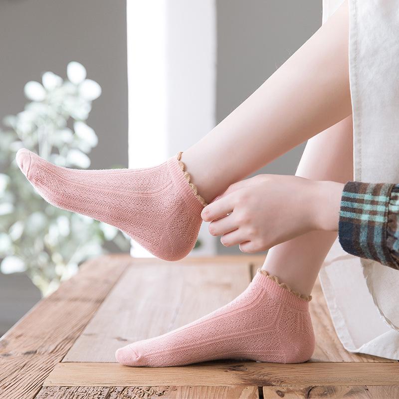 Women's Thin Lace-Trim Sock, Single Shoe Style for Spring/Summer/Autumn - Cute Japanese Lolita Design
