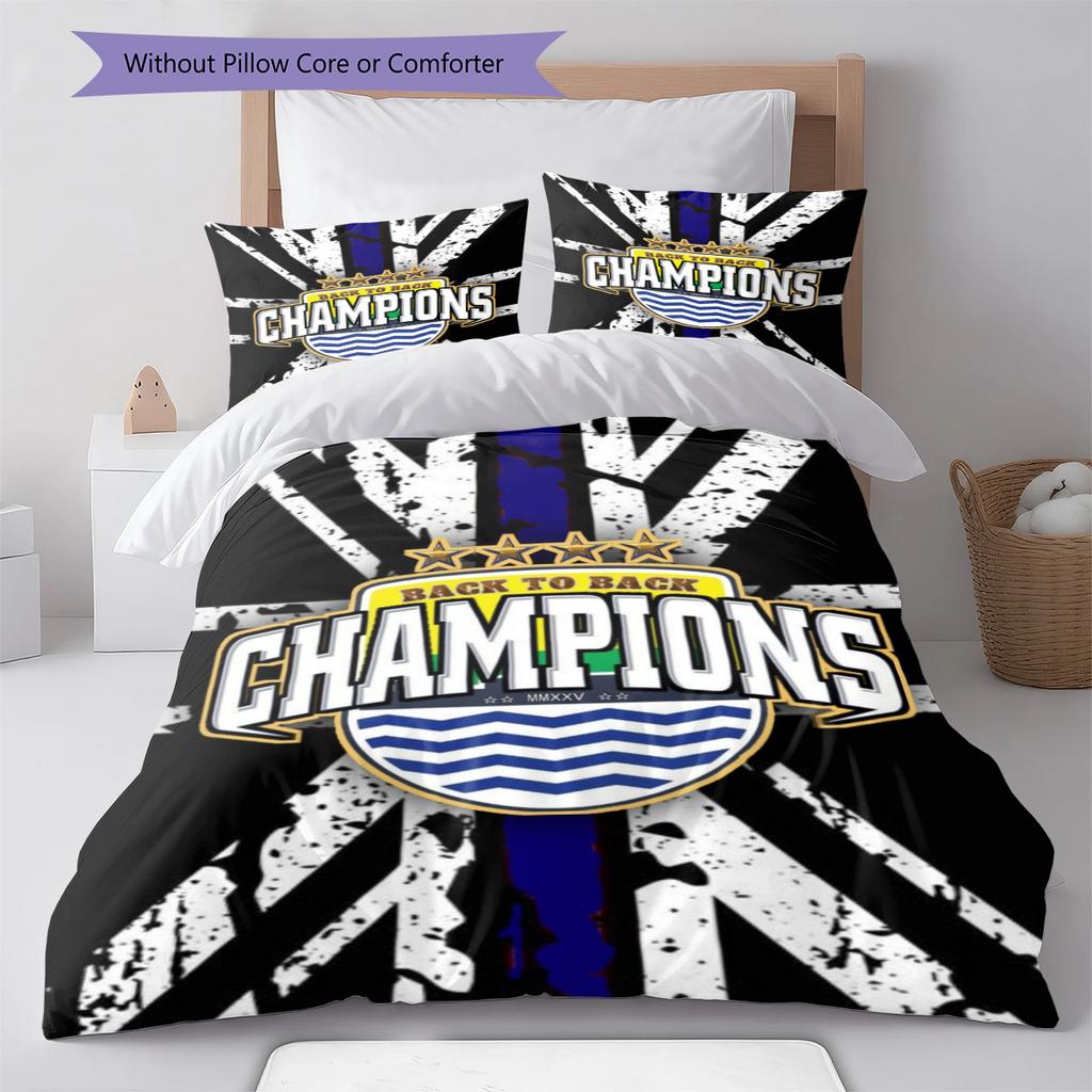 Persib Bandung Pattern Bedding Set Quilt Cover Pillowcase Home Decor Gift (1 * duvet cover + 2 * pillowcase, without core)