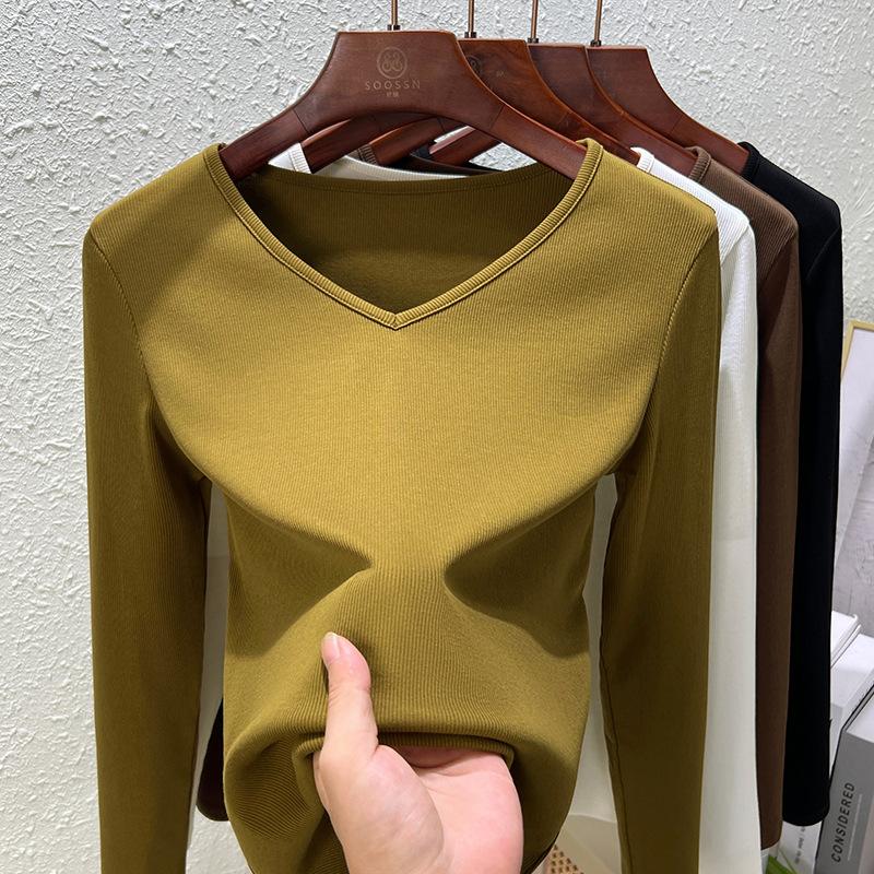 Modal women's summer and autumn new thin solid-color top, soft mask bottoming shirt, women's inside