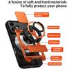 For iPhone 17 Case Compatible with MagSafe Ring Holder Foldable Kickstand TPU PC Phone Cover with Camera Lens Slider