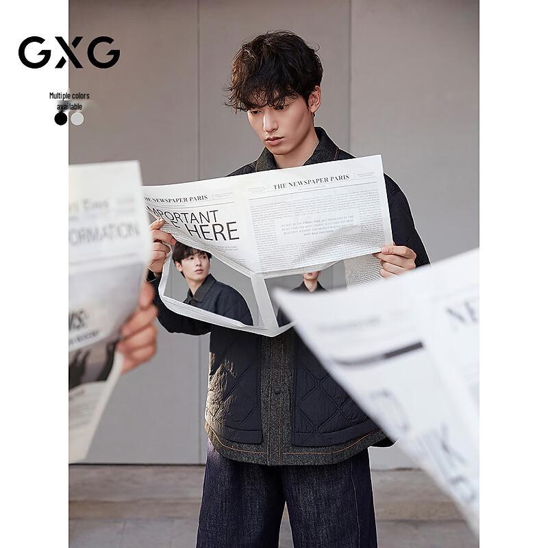 

GXG Men s Quilted Denim Faux Two-Piece Padded Jacket M