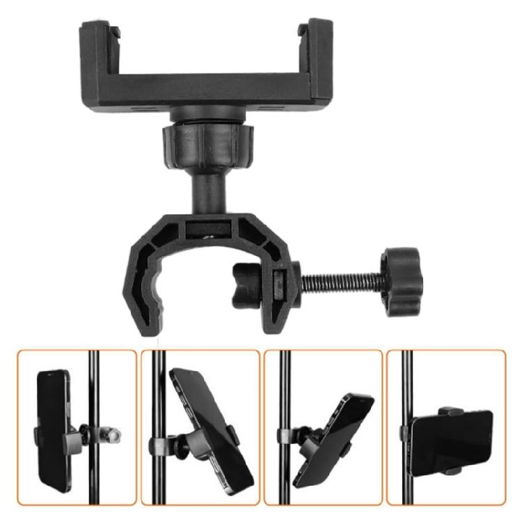 Phone Bracket with Full Rotation Capability Anti Slip Grip Phone Clamp Suitable for Musicians Streamers Video Creators