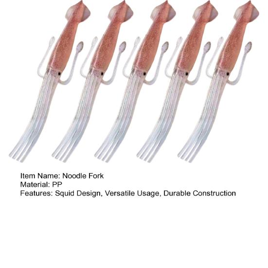 3/4/5Pcs Squid Noodle Fork Heat-Resistant Silicone Pasta Fork Squid Shaped Pasta Salad Server Cooking Tool Kitchen Gadget