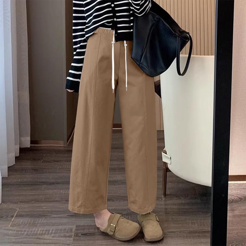 

2026 Elastic Maternity Slimming Casual Harem and Cargo Pants - Nine-point, Wide-leg, Pear Shape Design L хакі