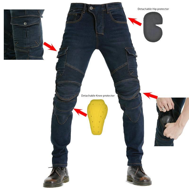 Men Women Motorcycle Riding Jeans Pants With CE Armor Protection Green Blue Black Camo Workwear Style