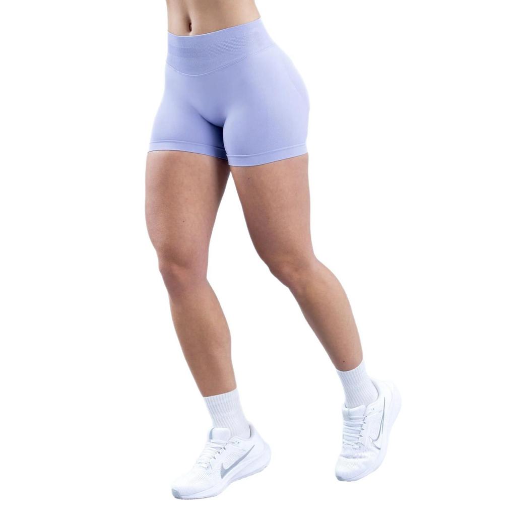 Pantalones Cortos de Yoga DF: 50 Colores, Cintura Original Fruncida de Tres Secciones, Levanta Glúteos, Tiro Bajo, Pantalones de Fitness sin Costuras de Tres Puntos