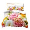 Deluxe Rose Queen Bedding Set Beautiful Flower Duvet Set Romantic Flower Three-Piece Set
