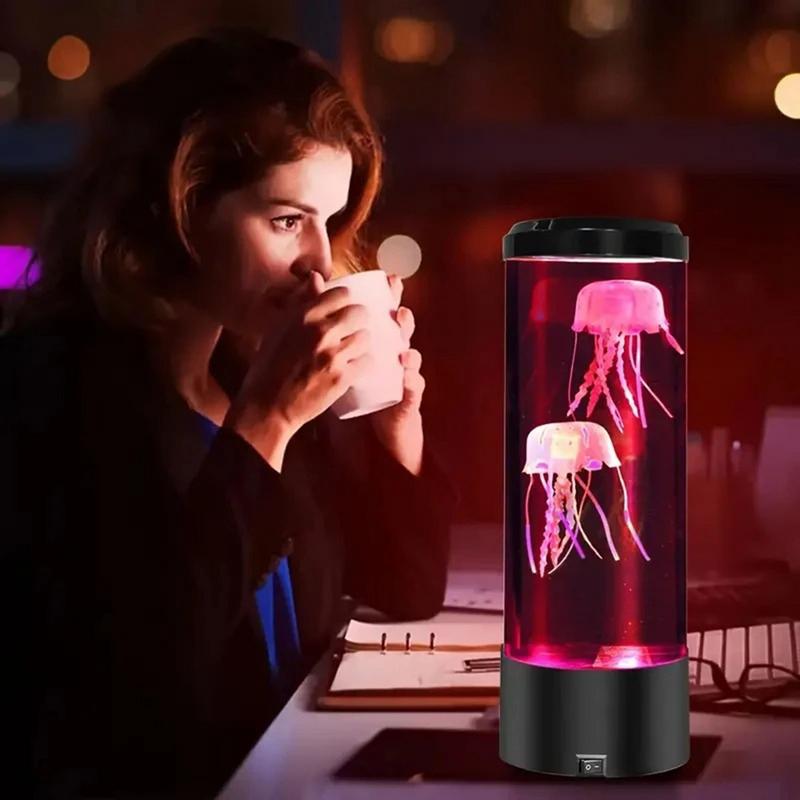 Jellyfish Night Light LED Night Light USB 7 Color USB Changing Jellyfish Lamp Small Mood Light Aquarium Electric Light Lamp 