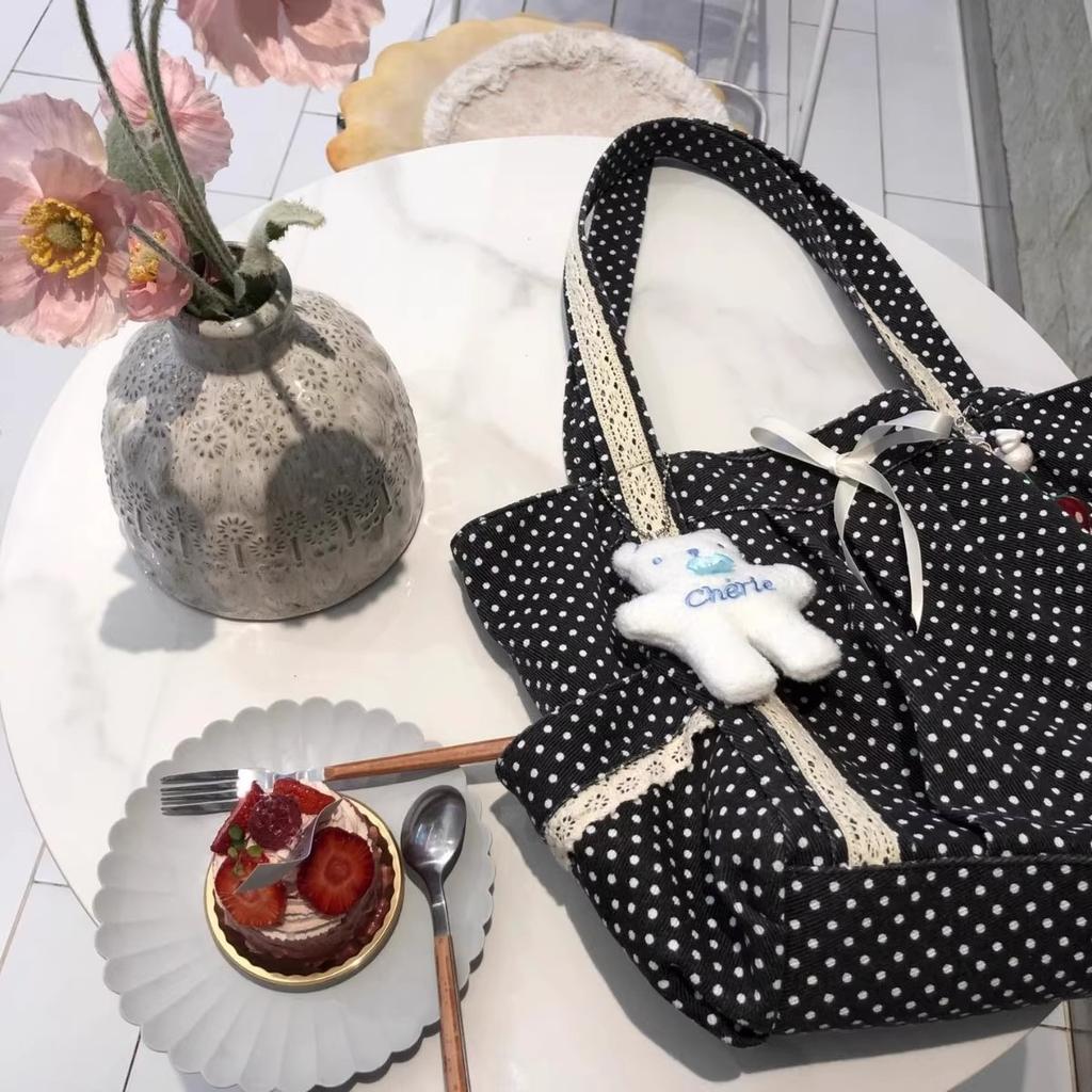 New middle school student schoolbag cute polka dot sweet soft girl transparent baby bag girl backpack