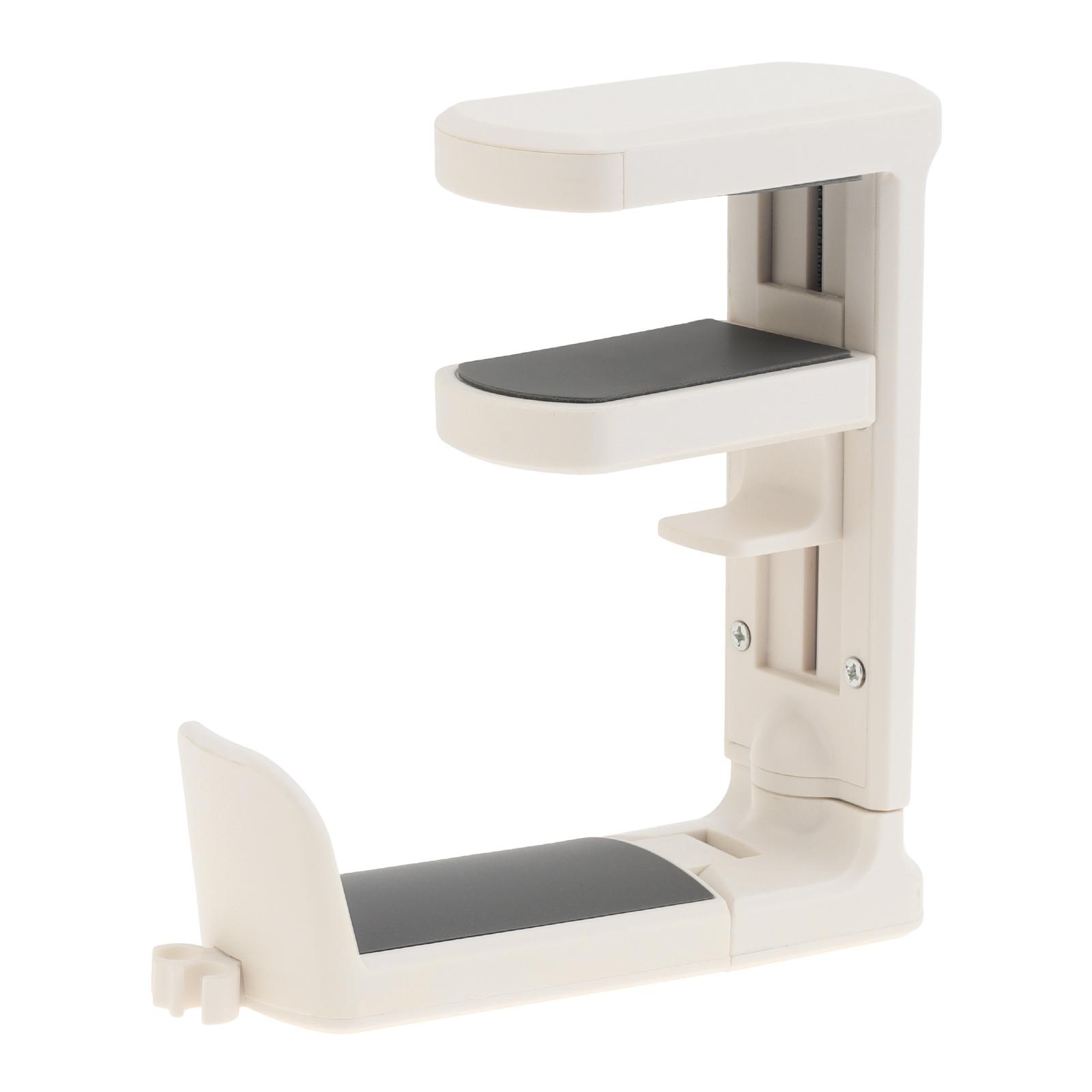 

2pcs 360 Rotating Adjustable Headphone Stand Clamp Holder with Cable Management Silicone Protection Dual Color Black White Under Desk Space-Saving белый