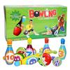 (H0826)Ensemble de quilles 10 quilles colorées en mousse souple 2 boules Jouets d'intérieur à lancer