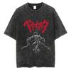Berserk Guts Gewaschen Vintage T-Shirts Anime Unisex Herren Damen Geschenke T-Shirts Sommer