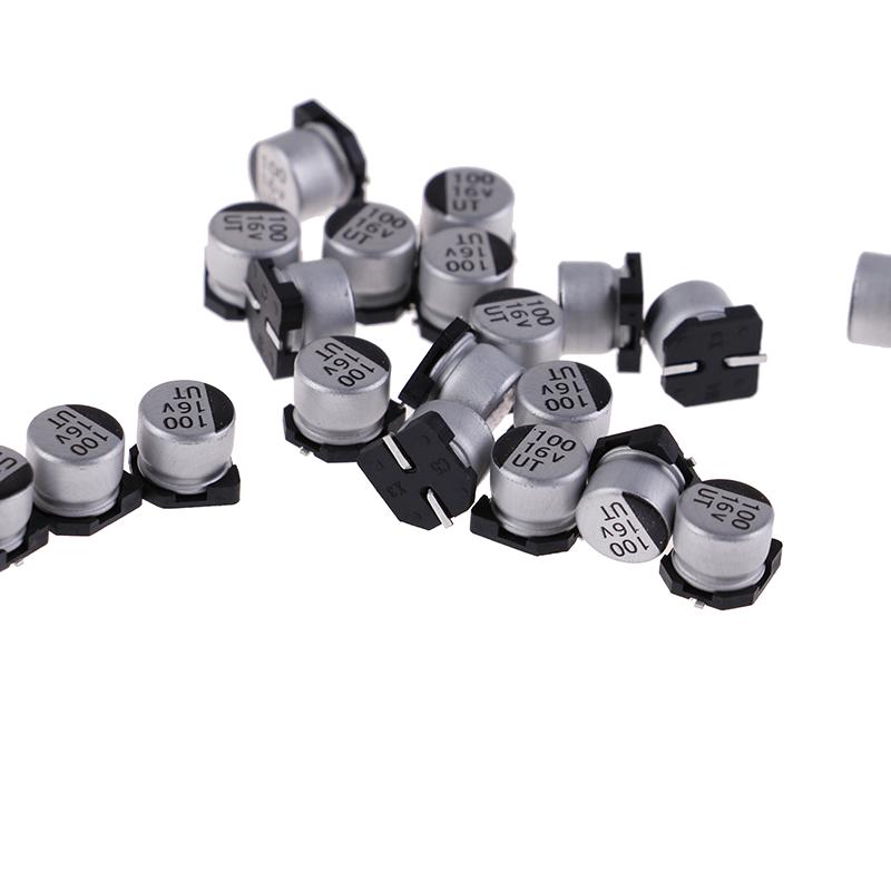 20 Pcs Smd Electrolytic Capacitors With Specifications Of 6*5 Mm 16V 100Uf
