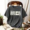 Anime Girl Eyes Unisexga Panel Graphic T Shirt Japanese Aesthetic Cartoon Print Unisex Harajuku Otaku Casual Cotton Anime Fan Tees